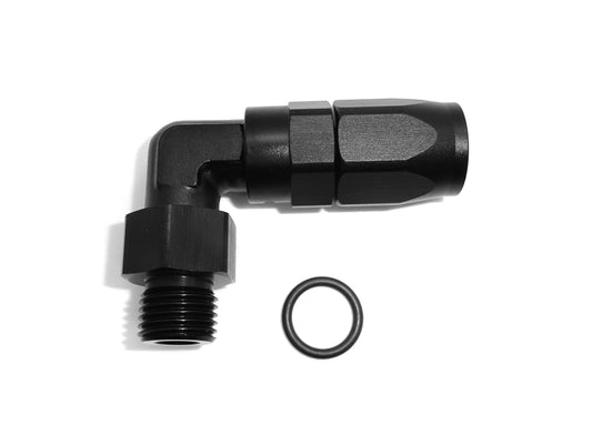 90 degree ORB swivel hose end hard anodised